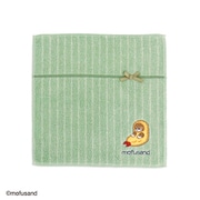 43-0040100G [モフサンド MSおすわり 25cm×25cm グリーン タオルハンカチ]
