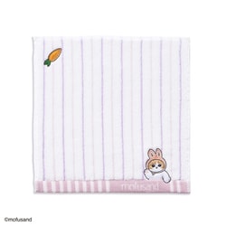 モフサンド MSストライプ 25cm×25cm パープル タオルハンカチ 43-0070070PP
