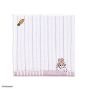 43-0070070PP [モフサンド MSストライプ 25cm×25cm パープル タオルハンカチ]