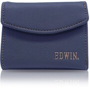 メタリックレター リップル合皮 三つ折財布 NAVY 22269232