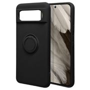 7738P8TPRBK [Google Pixel 8用 ケース カバー ソフトケース TPU スマホリング付き 落下防止 スタンド ブラック]
