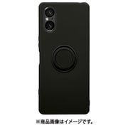Xperia 5V用 ケース カバー ソフトケース TPU スマホリング付き 落下防止 スタンド ブラック 7758XP55TPRBK