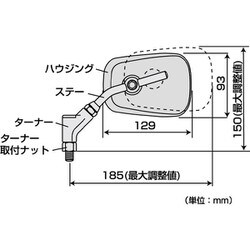 ヨドバシ.com - タナックス TANAX NA-008 [バイクミラー ナポレオン（NAPOLEON） エーゼット4ミラーEX（左右共通）ステンレス （シルバー）正ネジ10mm/1本入り] 通販【全品無料配達】