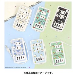 USB/Type-C 付き ACタップハンギョドン SANG-361HG 巾着 ハンギョドン USB/USB Type-Cポート付きテーブルタップ