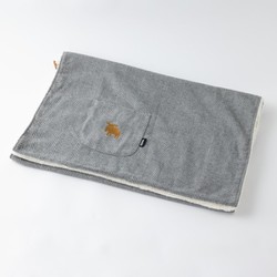 moz 2023AW ツイード ポンチョブランケット グレー 548307