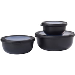 Cirqula 3pcs Set Low NORDIC BLACK保存容器（丸型）BK 5703061BK