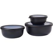 Cirqula 3pcs Set Low NORDIC BLACK保存容器(丸型)BK 5703061BK