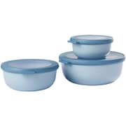 Cirqula 3pcs Set Low NORDIC BLUE保存容器(丸型)NB 5703061NB