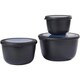 Cirqula 3pcs Set High NORDIC BLACK保存容器（丸型）BK 5703062BK