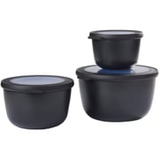 Cirqula 3pcs Set High NORDIC BLACK保存容器(丸型)BK 5703062BK