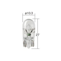 12V4W 口金W2.1×9.5d ガラス球T10 光色クリア （1ケース10個入リ） 1582