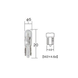 24V 2W 口金W2×4.6d ガラス球T5 光色クリア （1ケース10個入リ） 1692