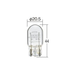 12V21W 口金WX3×16d ガラス球T20 光色クリア （1ケース10個入リ） 1881
