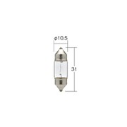 12V10W 口金S8.5/8.5 ガラス球T10×31 光色クリア （1ケース10個入リ） 2254