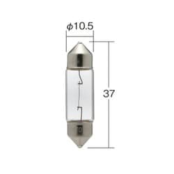 12V5W 口金S8.5/8.5 ガラス球T10×37 光色クリア （1ケース10個入リ） 2256