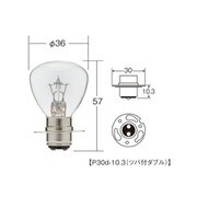 24V 35/35W 口金P30d-10.3 ガラス球RP35 光色クリア  （1ケース10個入リ） 6563