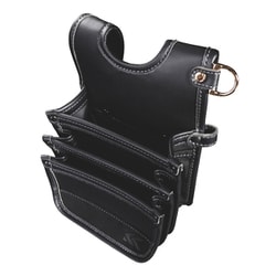 AB-43BG [建築薄型腰袋3段（黒金）LIGHT PU LEATHER SERIES]
