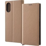 IN-RXP5M5TBC9/TGR [Xperia 5 V（SO-53D/SOG12）用 耐衝撃 手帳型レザーケース KAKU Durable トープ/ライトグレー]
