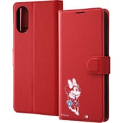 IJ-DXP5M5ELC1R/MN24 [Xperia 5 V（SO-53D/SOG12）用 手帳型レザーケース シンプル マグネット ディズニー/ミニーマウス sitting2]