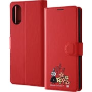IJ-AXP5M5ELC1R/MT47 [Xperia 5 V（SO-53D/SOG12）用 手帳型レザーケース シンプル マグネット ムーミン/リトルミイとお花 3]
