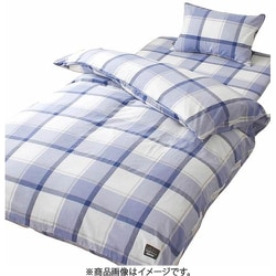 掛けふとんカバー 綿100％ チェック柄 ネイビー シングルロング（約150×210cm） 先染め洗いざらしでやわらか オールシーズン使える 丸洗いOK HP24031-72