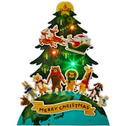 クリスマスカード立体ライト＆メロディーカード地球に動物たち金箔 527289 JXPM 6-3