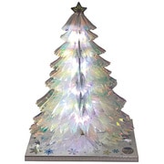 クリスマスカード立体ライト＆メロディーカードハニカムフィルムのツリー銀箔 528315 JXPM21-3