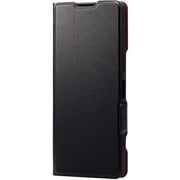 PM-X233PLFUBK [Xperia 5 V（SO-53D/SOG12） ケース レザー カバー 手帳型 マグネット フラップ 衝撃吸収 超軽量 薄型 ワイヤレス充電可 スタンド機能付 UltraSlim ブラック]