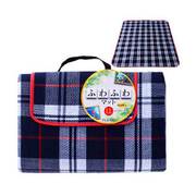 マット ふわふわマット LL 200×150cm 紺チェック 防水加工 レジャー 軽量