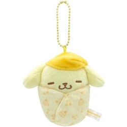 8202-827 サンリオキャラクターズ おくるみマスコット ボールチェーン付き ポムポムプリン [キャラクターグッズ]