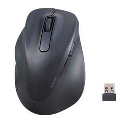 無線 マウス 静音 ワイヤレスマウス 5ボタン 左手専用 抗菌 Lサイズ EX-G ブラック M-XGL31DBSKBK