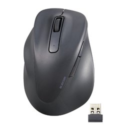 無線 マウス 静音 ワイヤレスマウス 5ボタン 左手専用 抗菌 Mサイズ EX-G ブラック M-XGM31DBSKBK
