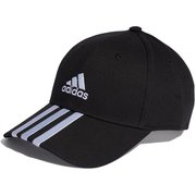 スリーストライプス コットンツイル ベースボールキャップ DKH29 IB3242 ブラック/ホワイト OSFZサイズ(54-57cm) [キャップ]
