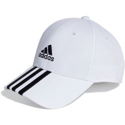 スリーストライプス コットンツイル ベースボールキャップ DKH29 II3509 ホワイト/ブラック OSFXサイズ(57-60cm) [キャップ]