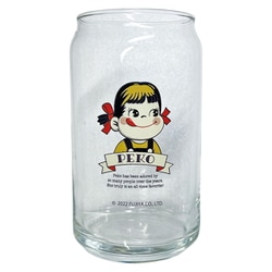 不二家 ペコちゃん Peko 缶型グラス 約360ml レトロペコちゃん SAN4117