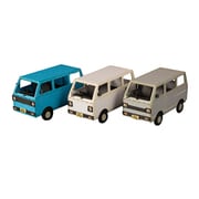 MS077 1/80 ペーパーキット まちかどアクセサリーシリーズ 軽自動車バン（白・青・シルバー） [全高約23.0mm 1/80スケール]