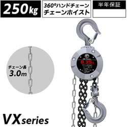 diy-066 [360度回転操作可能 チェーンブロック 0.25t 揚程2.5m 250kg グレード100 軽量 小型 VX 手動式 レバーホイスト]