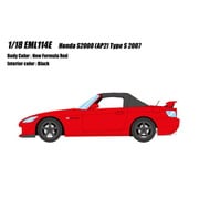 EML114E 1/18 ホンダ S2000 AP2 Type-S 2007 ニューフォーミュラレッド [レジンキャストミニカー]