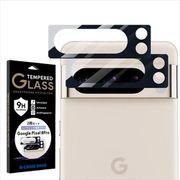 CRCG-GP8P [2枚組 Google Pixel 8 Pro用 カメラ 2眼 レンズ 保護フィルム ガラスフィルム 日本製硝子 硬度9H 全面保護 レンズカバー カメラフィルム ブラック]