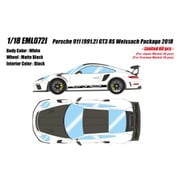 EML072I 1/18 ポルシェ 911 991.2 GT3 RS Weissach Package 2018 ホワイト [レジンキャストミニカー]