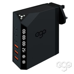 USB急速充電機 6ポート 最大出力240W 6台同時急速充電可能（USB-C×3/USB-A×3）各種急速充電規格対応【PD3.0 / QC3.0 / QC5+ / PPS / SCP / VOOC】 GaNチップ×4枚搭載 リアルタイム充電チェック表示 EX220