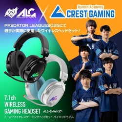 ALG-GMWH7 ワイヤレスゲーミングヘッドセット ホワイト 有線ゲーミングステレオヘッドセット ホワイト ALG-GMHS7WH