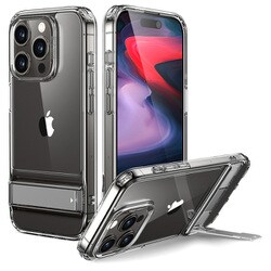 ESR Boost Kickstand Case, Compatible with iPhone 15 Pro - Clear [iphone 15 Pro対応 キックスタンド付き ミリタリーグレードスリムソフトケース]