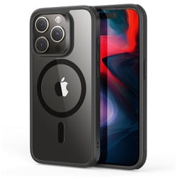 ESR Classic Hybrid Case （HaloLock）, Compatible with iPhone 15 Pro Max-Clear Black [iPhone 15 Pro Max対応 Magsafe対応 ミリタリーグレード軽量ケース]