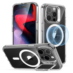 ESR Classic Hybrid Case with Stash Stand （HaloLock）, Compatible with iPhone 15 Pro - Clear [iPhone 15 Pro対応 カメラリングスタンド付き クリアハイブリッドMagSafe対応ケース]