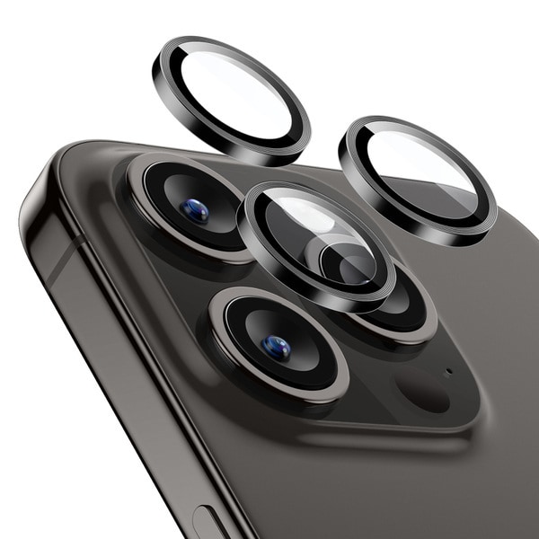 ESR Armorite Camera Lens Protectors, Compatible with iPhone 15 Pro/15 Pro Max - Black [iPhone 15 Pro/15 Pro Max対応 9H硬度 強化ガラスカメラレンズプロテクター]