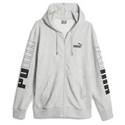 PUMA POWER カラーブロック フーデッド ジャケット 678487 04 Light Gray Heather Mサイズ [フィットネス フーディー メンズ]