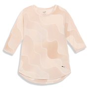 STUDIO AOP 3/4 Tシャツ 524298 87 Alpine Snow Mサイズ [フィットネス ヨガ シャツ レディース]