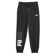 POWER カラーブロック スウェットパンツ 裏起毛 678404 01 PUMA Black Lサイズ [フィットネス パンツ レディース]