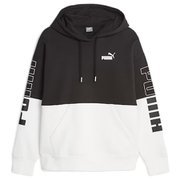 POWER カラーブロック フーディー 裏起毛 678408 01 PUMA Black Lサイズ [フィットネス パーカー レディース]